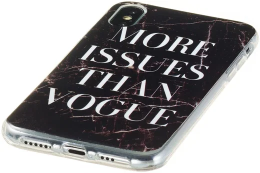 Apple iPhone XS TPU Hoesje met Marmer Opdruk Vogue afbeelding 2