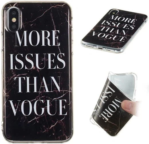 Apple iPhone XS TPU Hoesje met Marmer Opdruk Vogue afbeelding 3