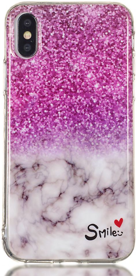Apple iPhone XS Max TPU Hoesje met Marmer Opdruk Roze afbeelding 1