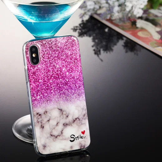 Apple iPhone XS Max TPU Hoesje met Marmer Opdruk Roze afbeelding 5