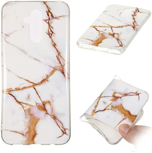 Huawei Mate 20 Lite TPU Hoesje met Marmer Print Wit afbeelding 5