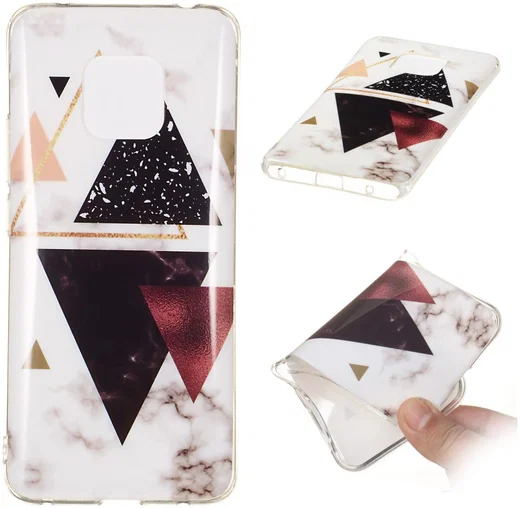 Huawei Mate 20 Pro TPU Hoesje met Marmer Print Driehoek afbeelding 5