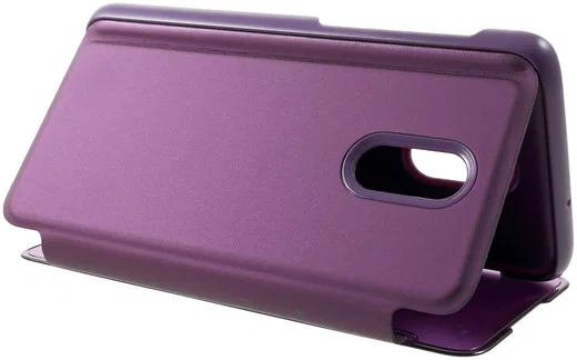 OnePlus 6T Flip Spiegel Hoesje Paars afbeelding 7