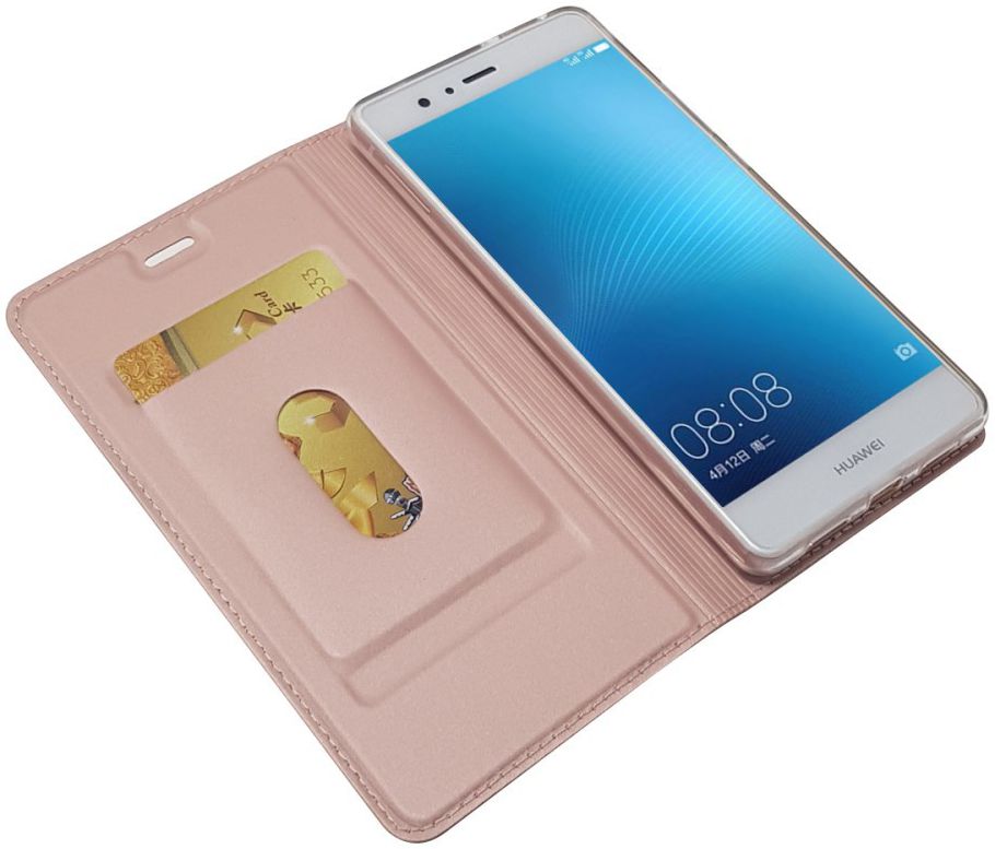 Huawei P9 Lite Luxe Portemonnee Hoesje Goud afbeelding 2
