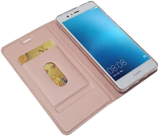Huawei P9 Lite Luxe Portemonnee Hoesje Goud afbeelding 2