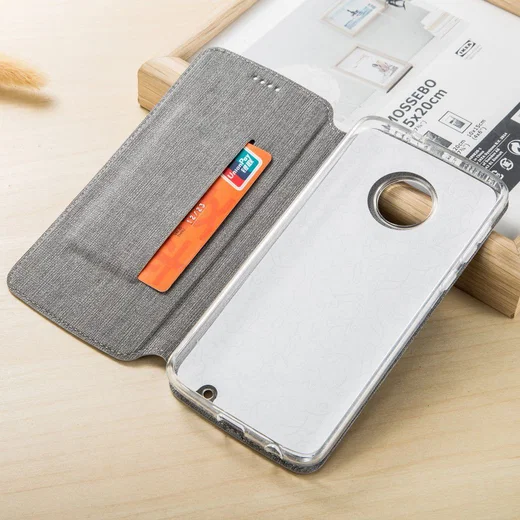Motorola Moto G6 Plus Portemonnee Hoesje Grijs afbeelding 12
