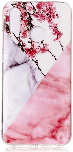Huawei P20 Lite TPU Back Cover met Marmer Print Roze afbeelding 1