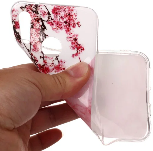 Huawei P20 Lite TPU Back Cover met Marmer Print Roze afbeelding 3