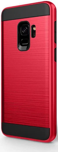 Samsung Galaxy S9 Geborsteld Hybride Hoesje Rood afbeelding 1