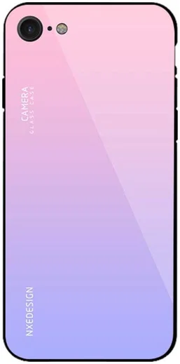 Apple iPhone 8 Tempered Glass Back Cover Paars afbeelding 2
