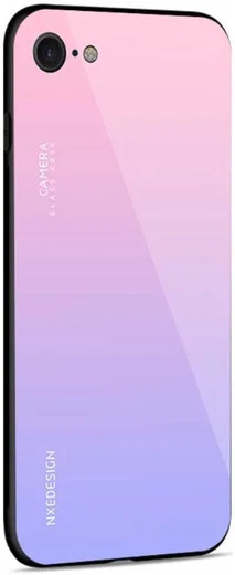 Apple iPhone 8 Tempered Glass Back Cover Paars afbeelding 4