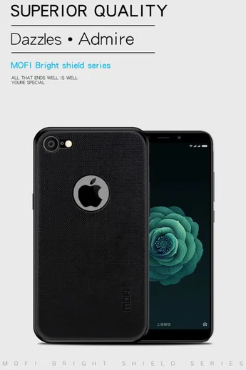 MOFI Bright Shield Stoffen Hybride Hoesje Apple iPhone 8 Rood afbeelding 4
