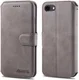 AZNS Apple iPhone SE (2020/2022) Hoesje Retro Wallet Book Case Grijs afbeelding 8