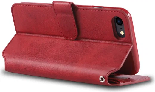 AZNS Apple iPhone SE (2020/2022) Hoesje Retro Wallet Book Case Rood afbeelding 5