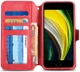 AZNS Apple iPhone SE (2020/2022) Hoesje Retro Wallet Book Case Rood afbeelding 1