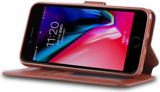 AZNS Apple iPhone SE (2020/2022) Hoesje Retro Wallet Book Case Bruin afbeelding 4