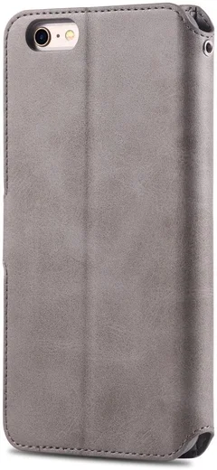 Apple iPhone 6S Portemonnee Hoesje Grijs afbeelding 4