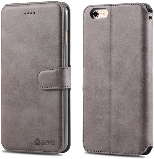 Apple iPhone 6S Portemonnee Hoesje Grijs afbeelding 5