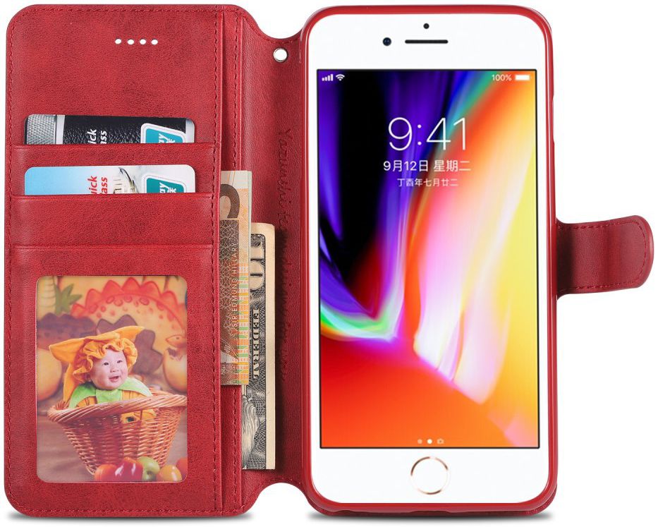 Apple iPhone 6S Portemonnee Hoesje Rood afbeelding 2