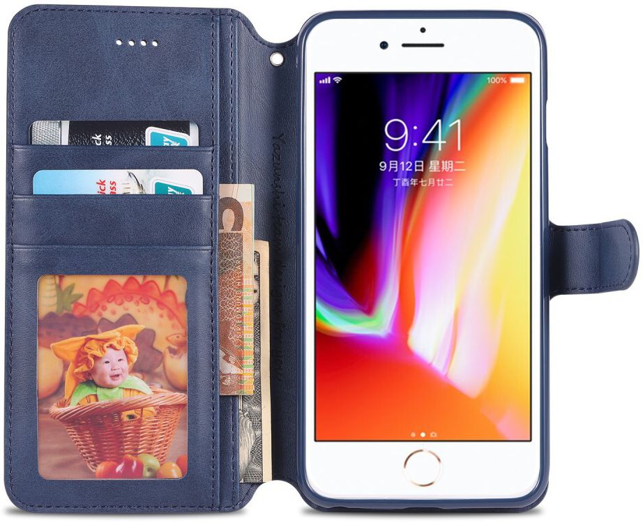 Apple iPhone 6S Portemonnee Hoesje Blauw afbeelding 2