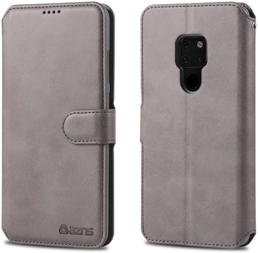 Huawei Mate 20 Portemonnee Hoesje Grijs afbeelding 3