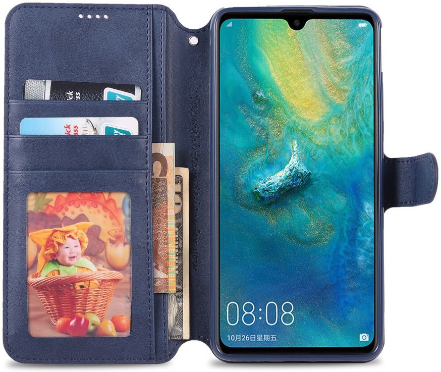 Huawei Mate 20 Portemonnee Hoesje Blauw afbeelding 2