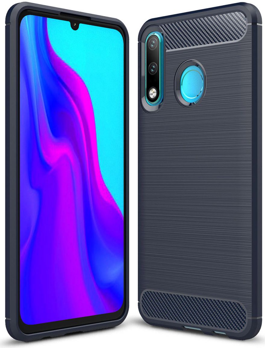 Huawei P30 Lite Geborsteld TPU Hoesje Blauw afbeelding 1