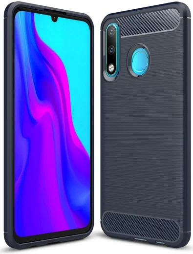 Huawei P30 Lite Geborsteld TPU Hoesje Blauw afbeelding 1