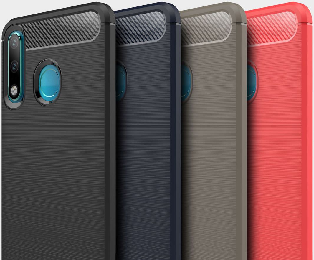 Huawei P30 Lite Geborsteld TPU Hoesje Blauw afbeelding 4