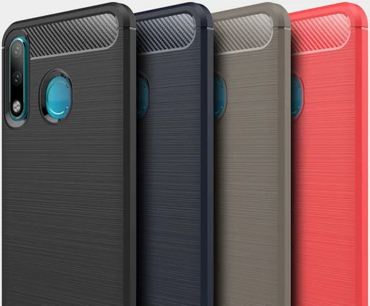 Huawei P30 Lite Geborsteld TPU Hoesje Blauw afbeelding 4