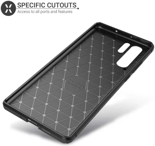 Huawei P30 Pro Siliconen Carbon Hoesje Zwart afbeelding 6