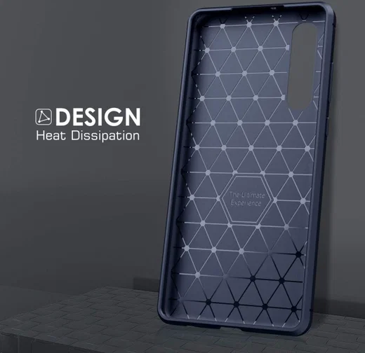 Huawei P30 Pro Siliconen Carbon Hoesje Blauw afbeelding 10