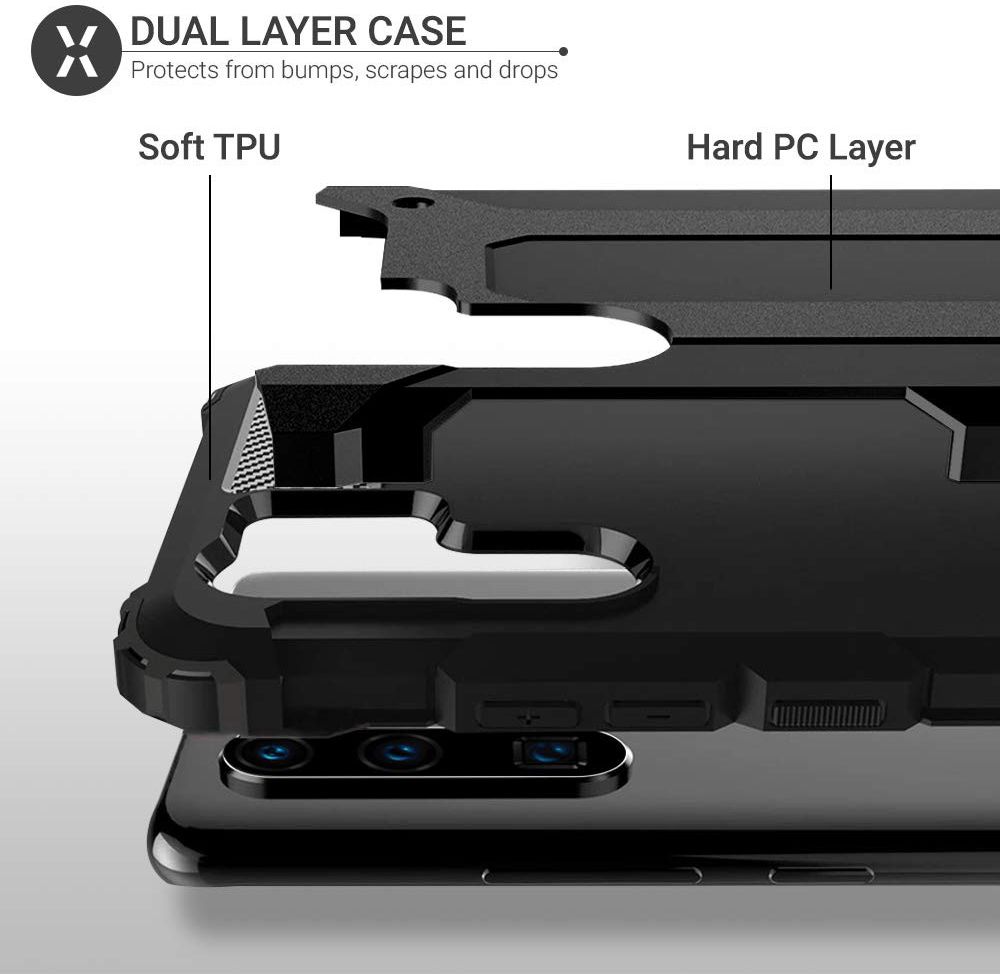 Huawei P30 Pro Hoesje Shock Proof Hybride Backcover Wit afbeelding 3