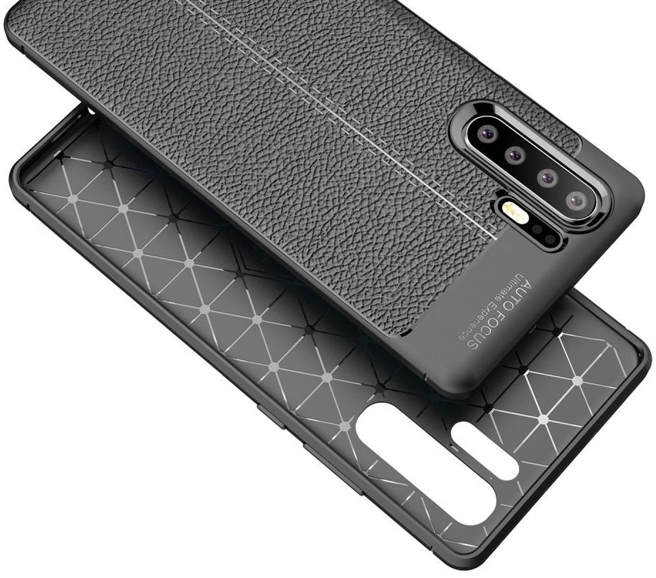Huawei P30 Pro Hoesje met Kunstleer Coating Zwart afbeelding 10