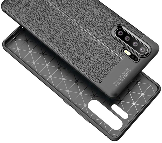 Huawei P30 Pro Hoesje met Kunstleer Coating Zwart afbeelding 10