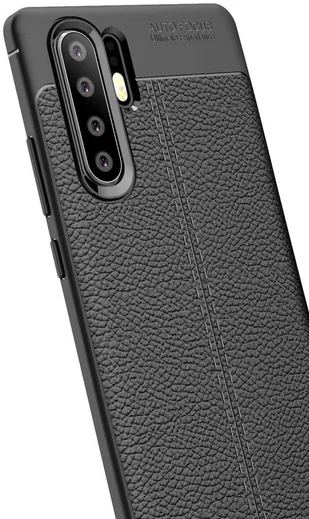 Huawei P30 Pro Hoesje met Kunstleer Coating Zwart afbeelding 11