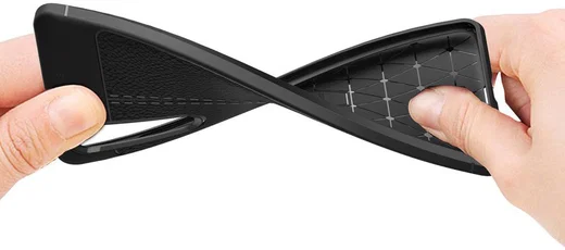 Huawei P30 Hoesje TPU Met Leren Textuur Zwart afbeelding 10