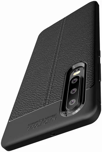Huawei P30 Hoesje TPU Met Leren Textuur Zwart afbeelding 11