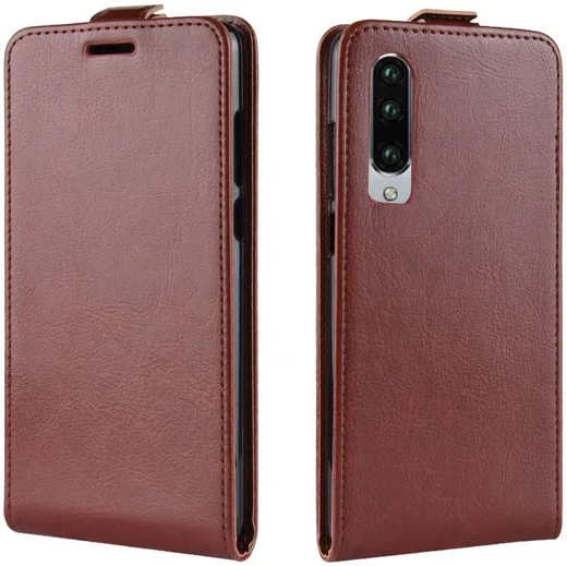 Huawei P30 Verticale Flip Hoesje Bruin afbeelding 2