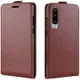 Huawei P30 Verticale Flip Hoesje Bruin afbeelding 2