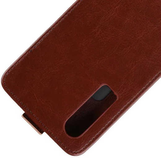Huawei P30 Verticale Flip Hoesje Bruin afbeelding 4