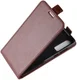 Huawei P30 Verticale Flip Hoesje Bruin afbeelding 5