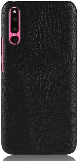 Huawei P30 Hoesje met Krokodil Kunstleer Coating Zwart afbeelding 2