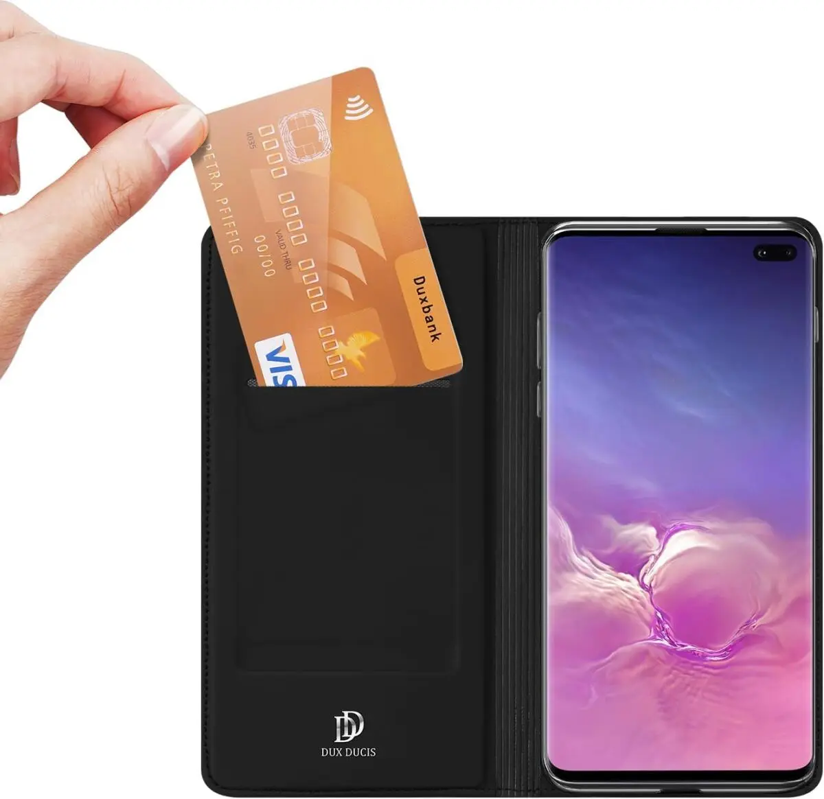 Dux Ducis Premium Book Case Samsung Galaxy S10 Hoesje Zwart afbeelding 4