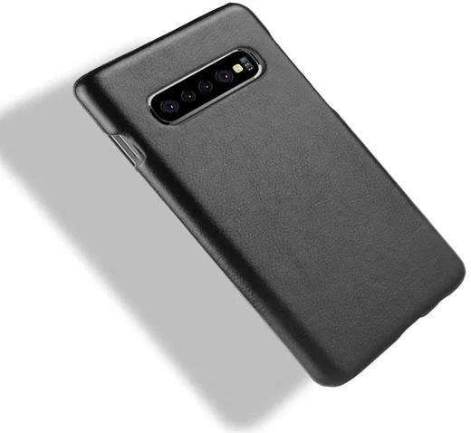 Samsung Galaxy S10 Plus Hoesje met Kunstleer Coating Zwart afbeelding 4