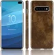 Samsung Galaxy S10 Plus Hoesje met Kunstleer Coating Bruin afbeelding 2