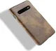 Samsung Galaxy S10 Plus Hoesje met Kunstleer Coating Bruin afbeelding 4