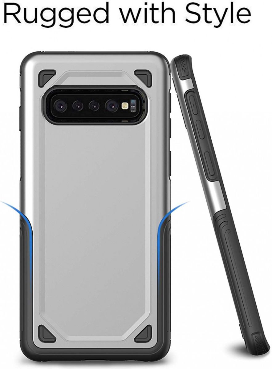 Samsung Galaxy S10 Stijlvol Hybride Hoesje Groen afbeelding 2