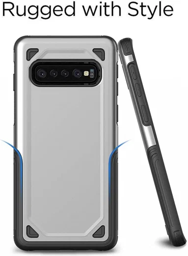 Samsung Galaxy S10 Stijlvol Hybride Hoesje Groen afbeelding 2