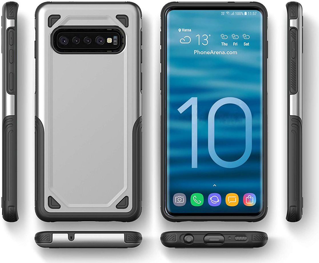 Samsung Galaxy S10 Stijlvol Hybride Hoesje Groen afbeelding 8